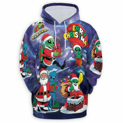 All Over Print Santa Costume Christmas Hoodie with Front Pocket