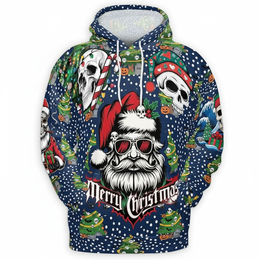 All Over Print Santa Costume Christmas Hoodie with Front Pocket