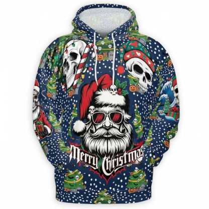 All Over Print Santa Costume Christmas Hoodie with Front Pocket