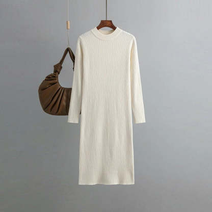 Basic O-Neck Loose Sweater Dress For Women-Soco Hoodie