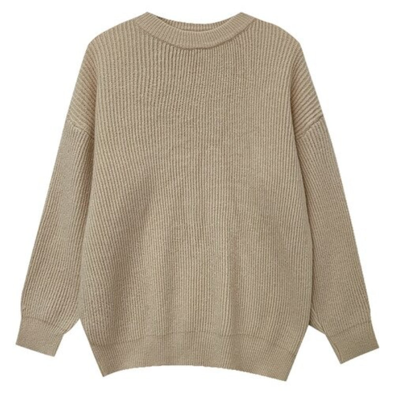 Cashmere Knitted Solid Long-Sleeved Loose Pullover For Women-Soco Hoodie