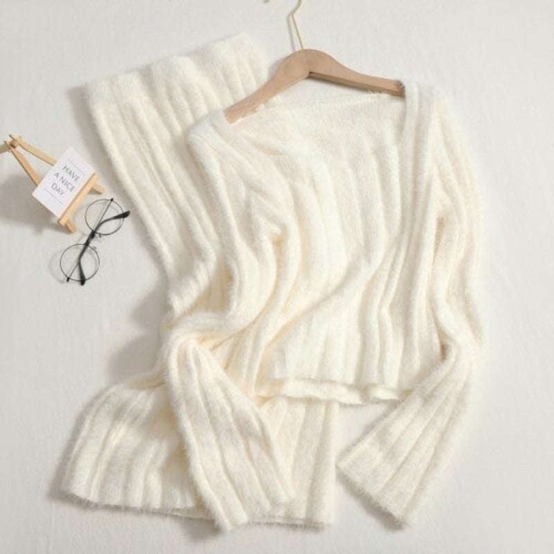 Plush Long Sleeve Skirts Sets For Women-Soco Hoodie