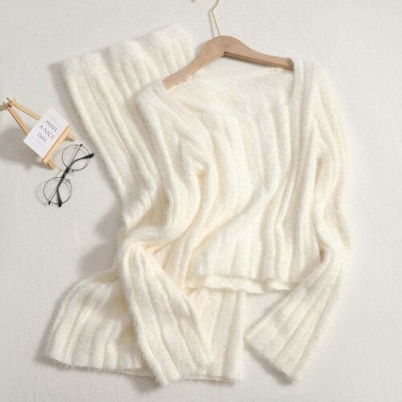 Plush Long Sleeve Skirts Sets For Women-Soco Hoodie