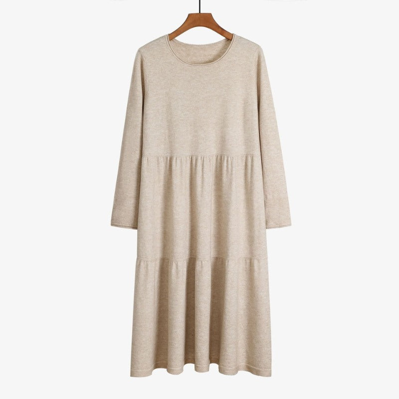 Thick Warm O-Neck Long Knit Sweater Dress For Women-Soco Hoodie