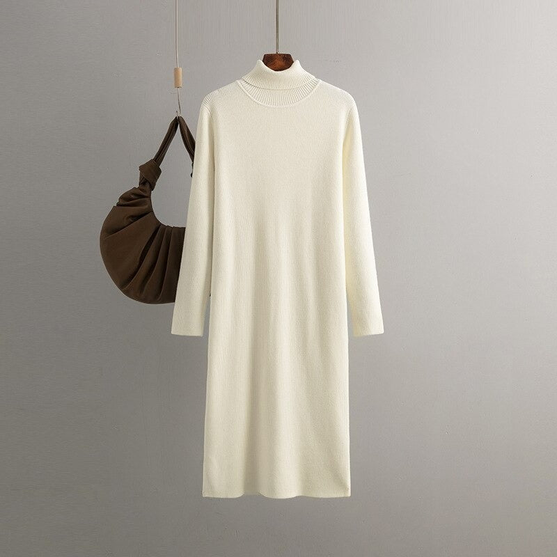 One-Piece Velvet Long Knit Sweater Dress For Women-Soco Hoodie