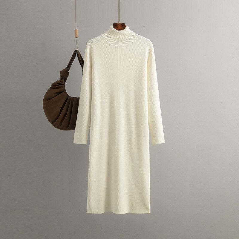 One-Piece Velvet Long Knit Sweater Dress For Women-Soco Hoodie