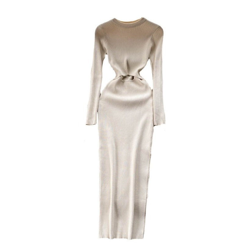 Elegant Hollow Out Knitted Dress For Women-Soco Hoodie