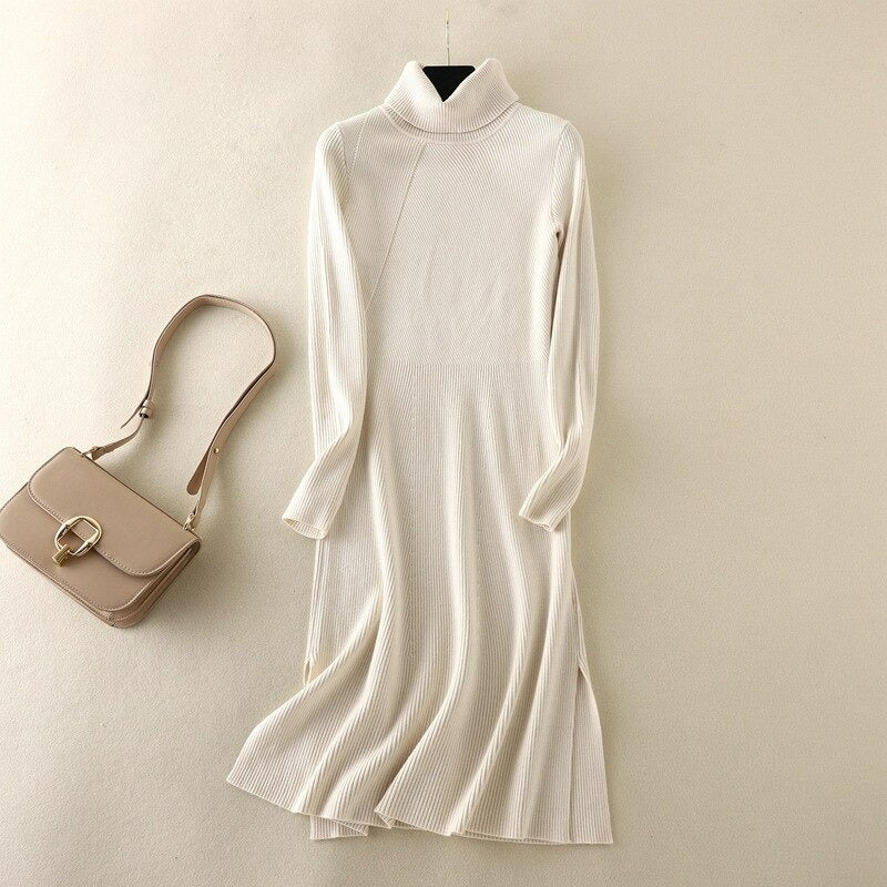 Women's Turtle Neck Simple Design Sweater Top-Soco Hoodie