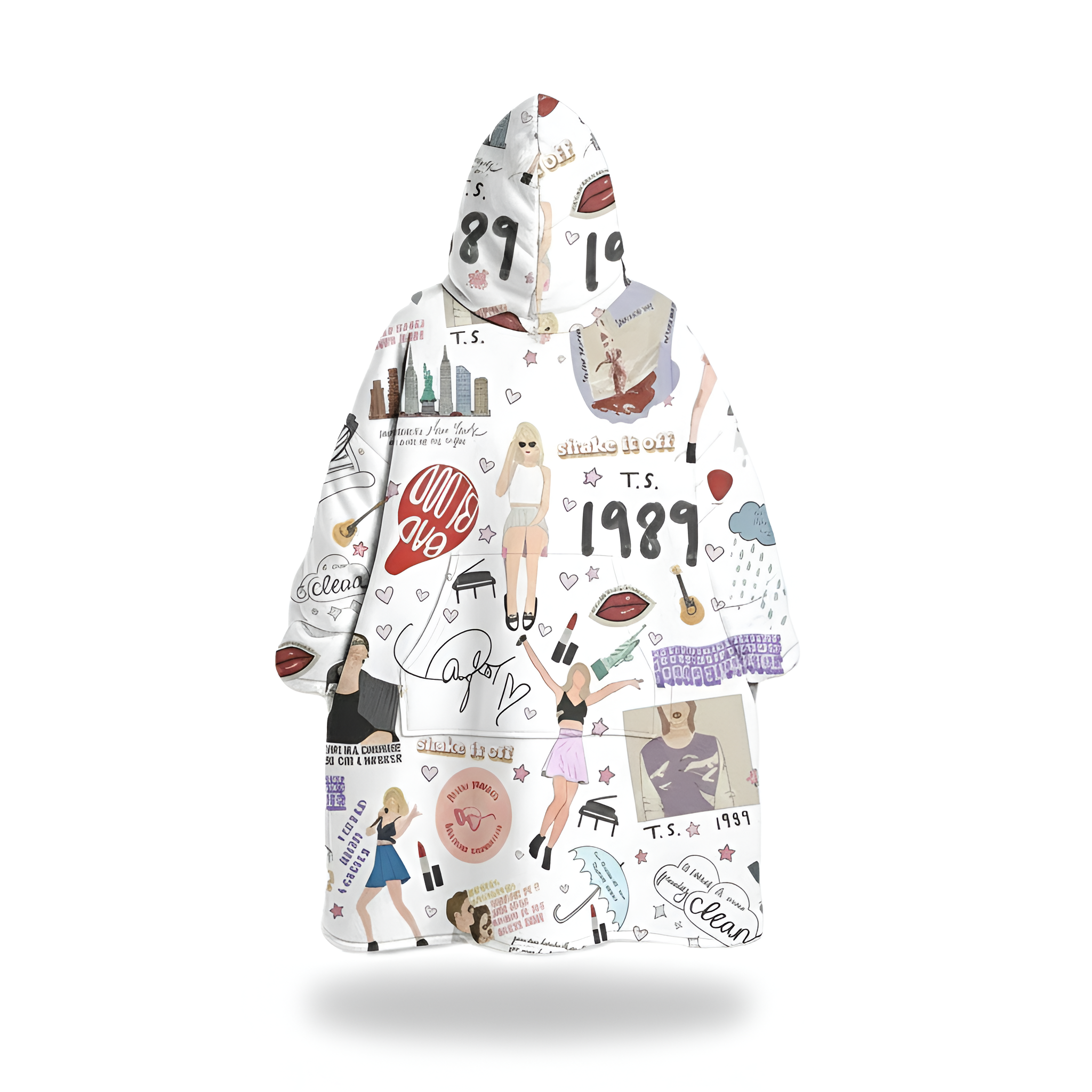 Pop Icon Inspired Printed Oversized Hoodie Blanket