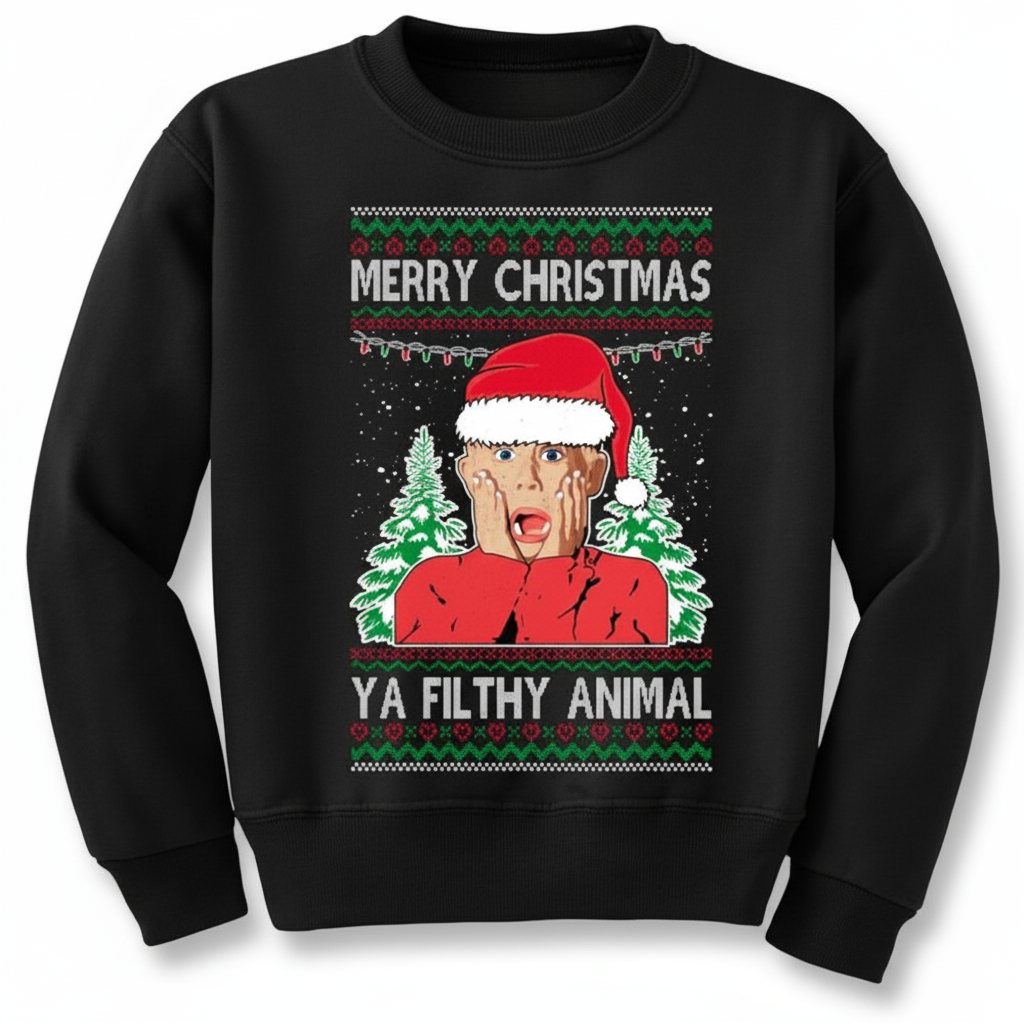 Merry Christmas Printed Ugly Christmas Sweater