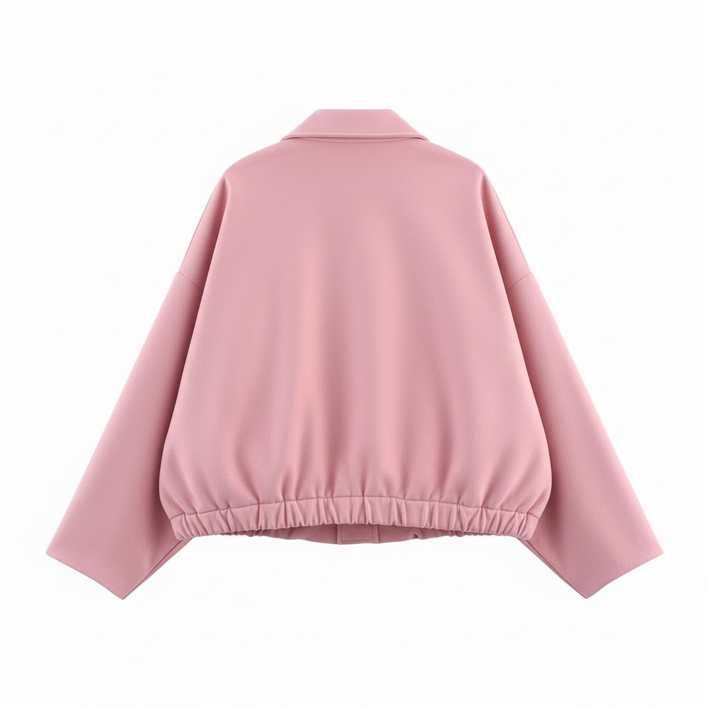 Bomber Jacket With Stylish Long Sleeve Lapel Collar