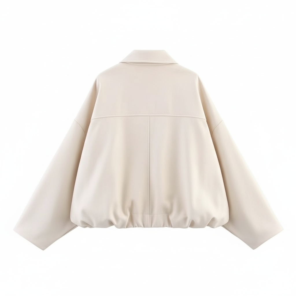 Bomber Jacket With Stylish Long Sleeve Lapel Collar