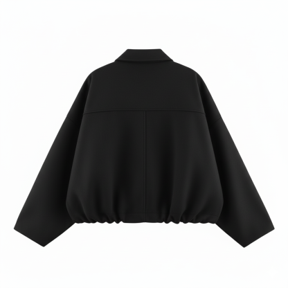 Bomber Jacket With Stylish Long Sleeve Lapel Collar