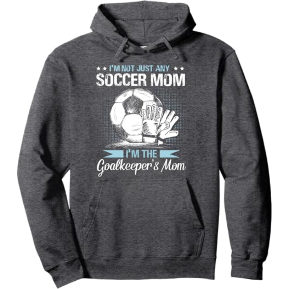 Goalkeeper Themed Graphic Pullover Hoodie Gray