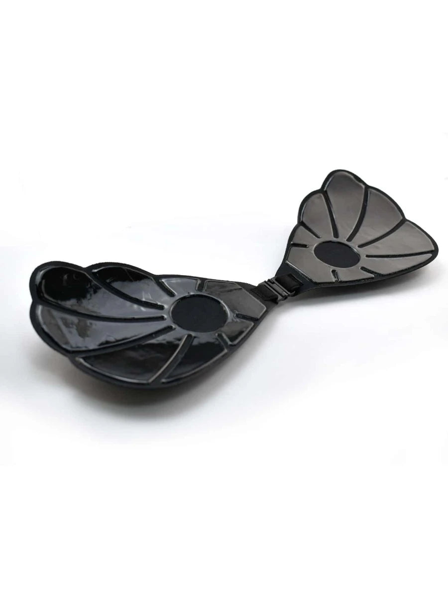 Bow Backless Adhesive Scallop Trim Bra-Soco Hoodie