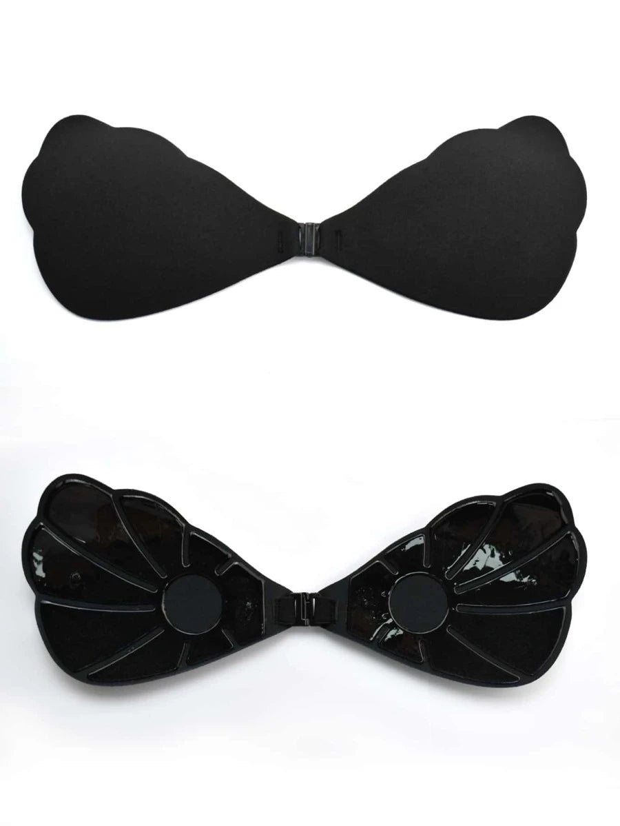 Bow Backless Adhesive Scallop Trim Bra-Soco Hoodie