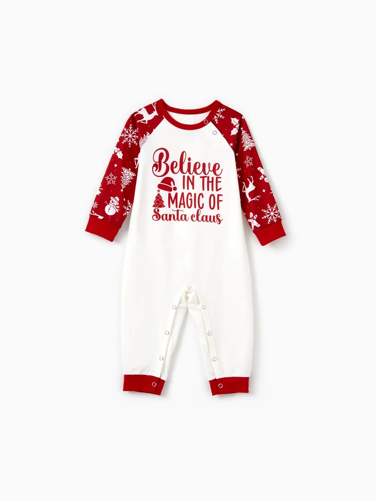 Believe In The Magic Of Santa Claus Printed Family Matching Pajama Set Baby
