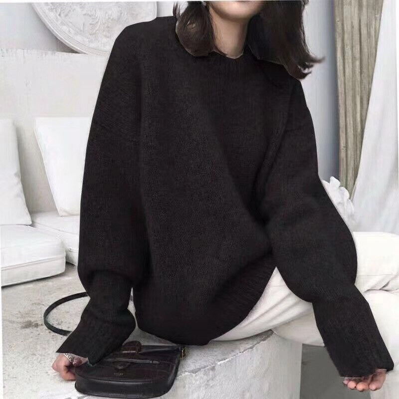 O-Neck Thick Knitted Loose Pullover For Women-Soco Hoodie