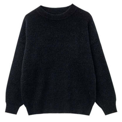 Cashmere Knitted Solid Long-Sleeved Pullover For Women-Soco Hoodie