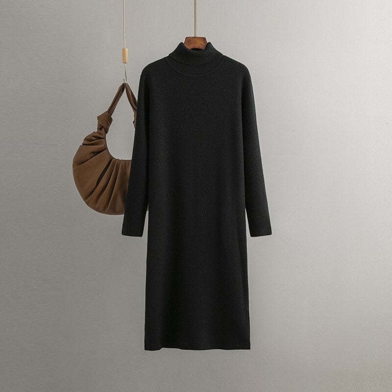 One-Piece Velvet Long Knit Sweater Dress For Women-Soco Hoodie