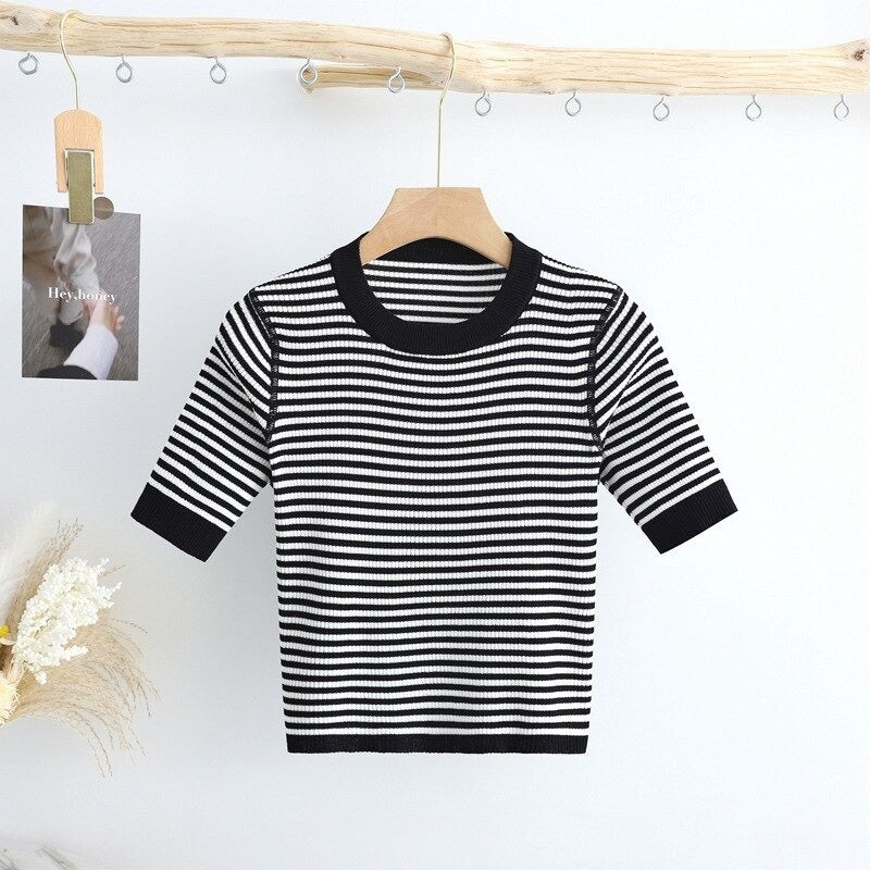 High Waist Short Slim T-shirt For Women-Soco Hoodie