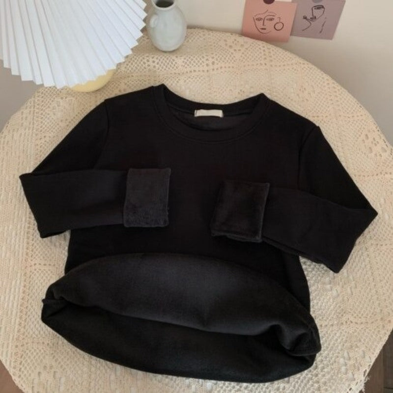 Plush Thickened Long Sleeve T-shirts For Women-Soco Hoodie