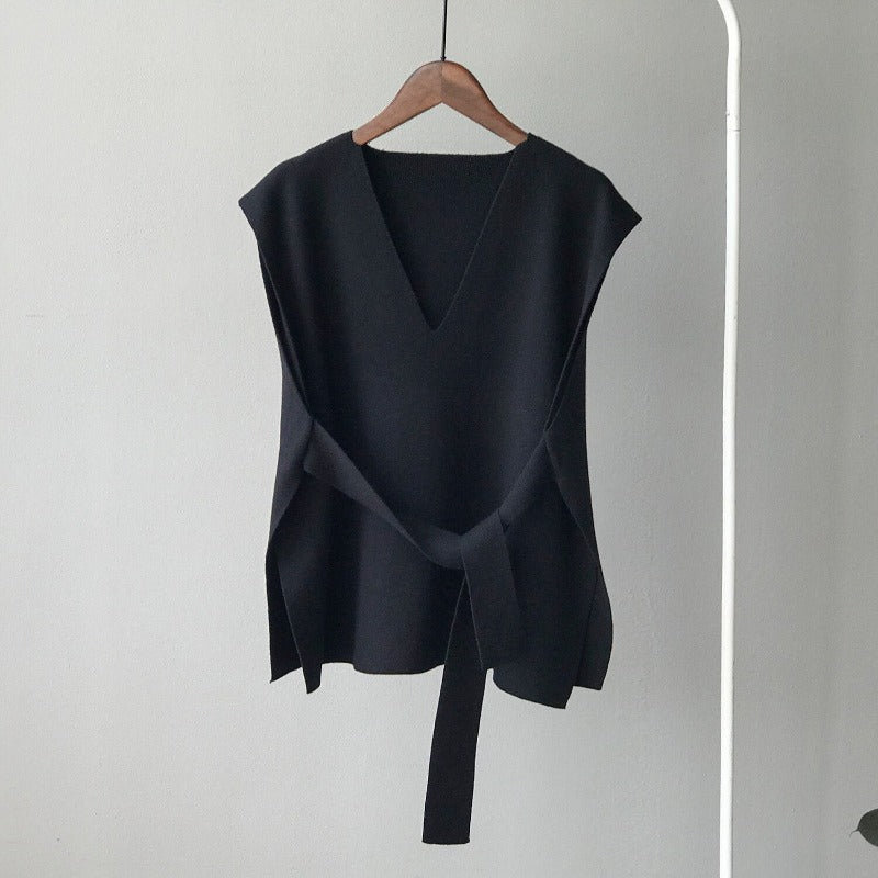 Retro Loose Knitted Sweater Vest For Women-Soco Hoodie