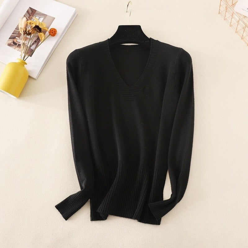 Slim Knitted Long Sleeve Sweater Jumper For Women-Soco Hoodie