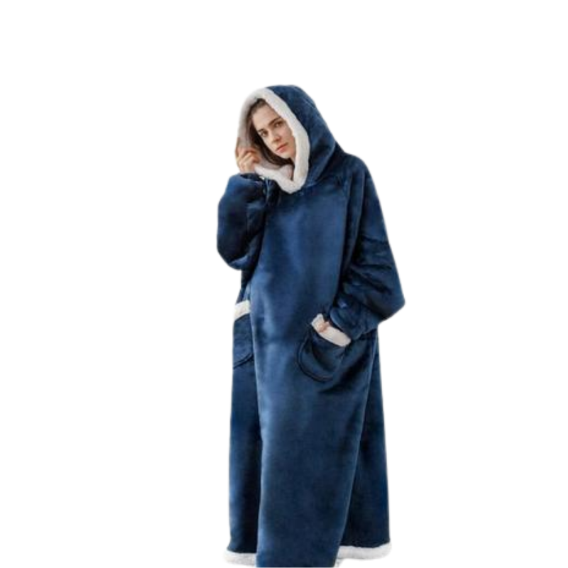 The Long Flannel Blanket Hoodie Oversized Wearable Blankets-Soco Hoodie