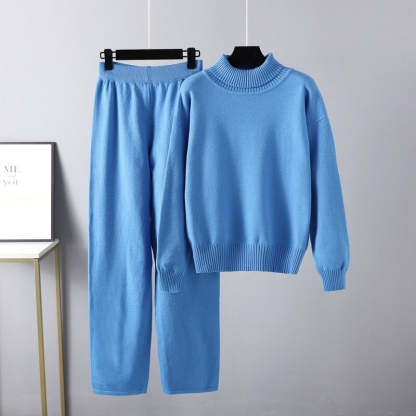 Solid Casual Outerwear Knit Two Piece Women Set-Soco Hoodie