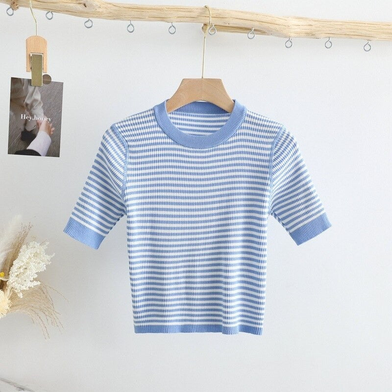 High Waist Short Slim T-shirt For Women-Soco Hoodie