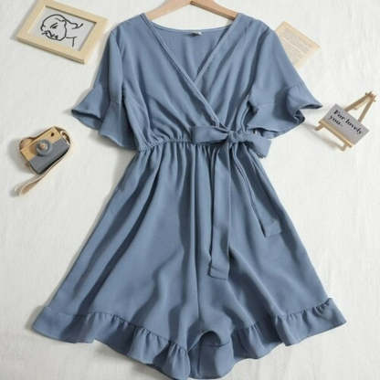 Women's Solid Color Short Playsuit for Summer-Soco Hoodie