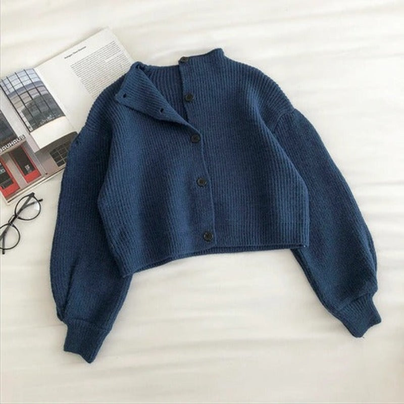 Retro Turtleneck Long Sleeved Sweater For Women-Soco Hoodie