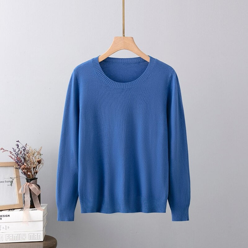Warm Base Cashmere O-Neck Long-Sleeved Pullover-Soco Hoodie