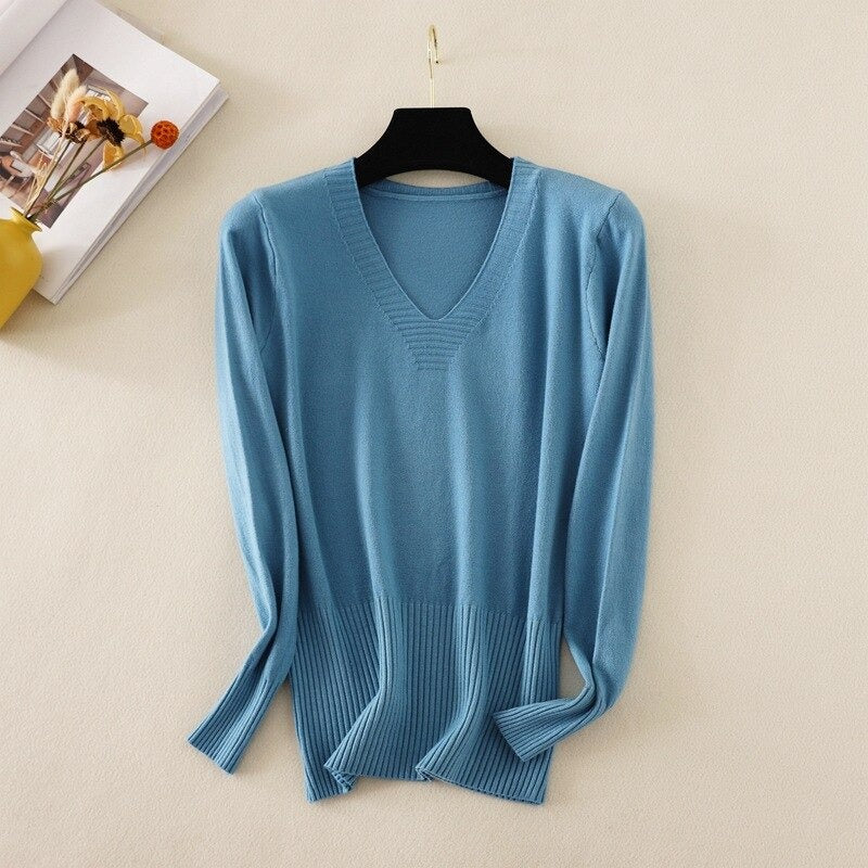 Slim Knitted Long Sleeve Sweater Jumper For Women-Soco Hoodie