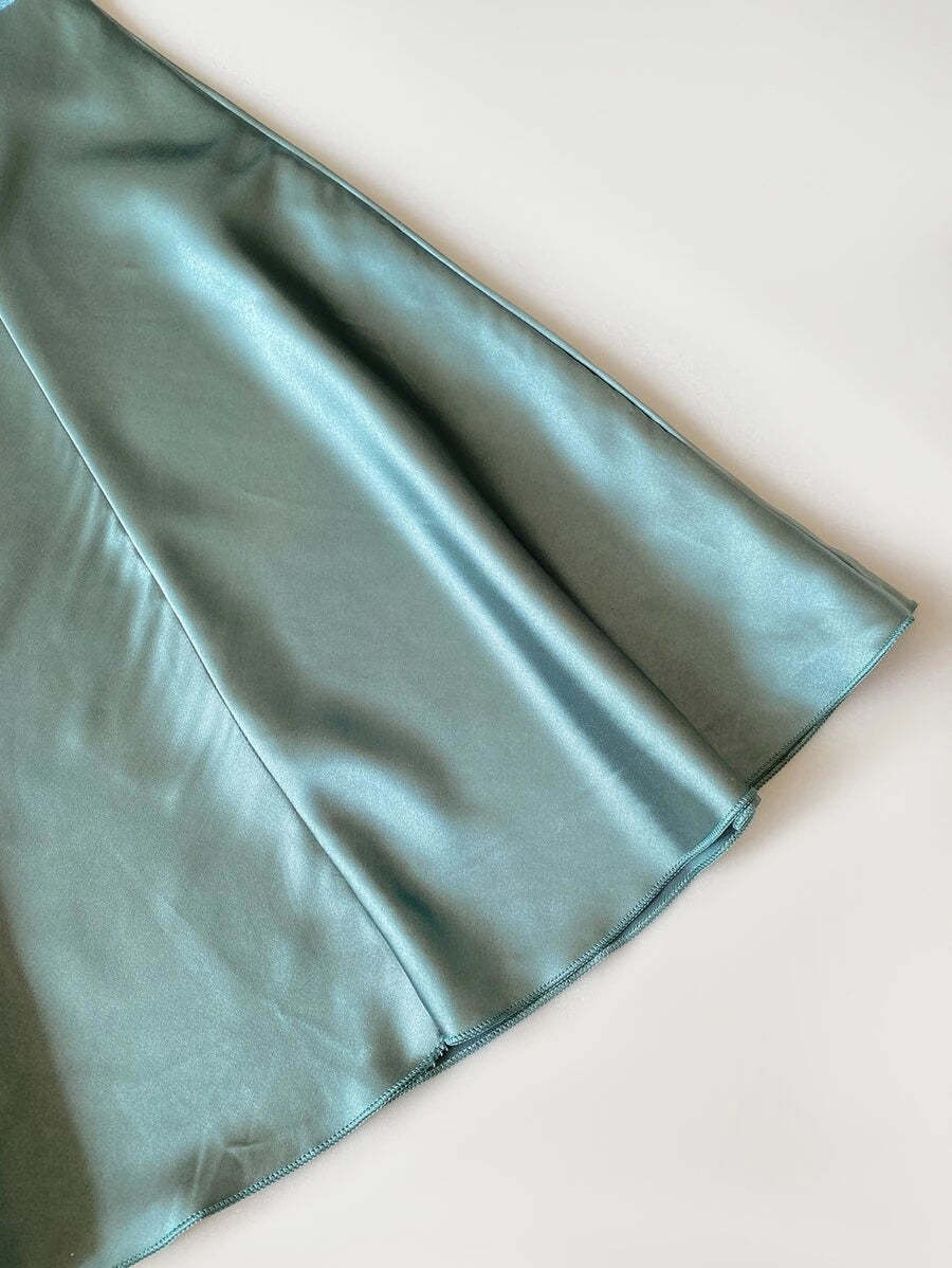 Bow Front Lace Trim Satin Slips-Soco Hoodie