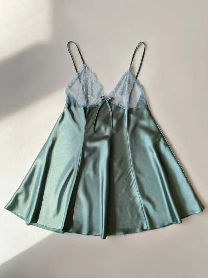 Bow Front Lace Trim Satin Slips-Soco Hoodie