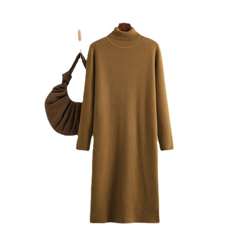 One-Piece Velvet Long Knit Sweater Dress For Women-Soco Hoodie