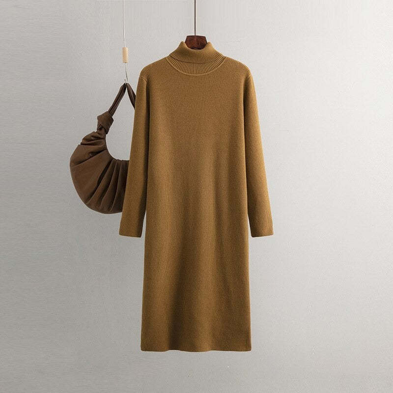 One-Piece Velvet Long Knit Sweater Dress For Women-Soco Hoodie