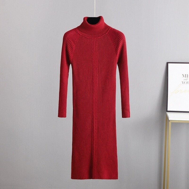 Elegant Slim Knitted Sweater Dress For Women-Soco Hoodie