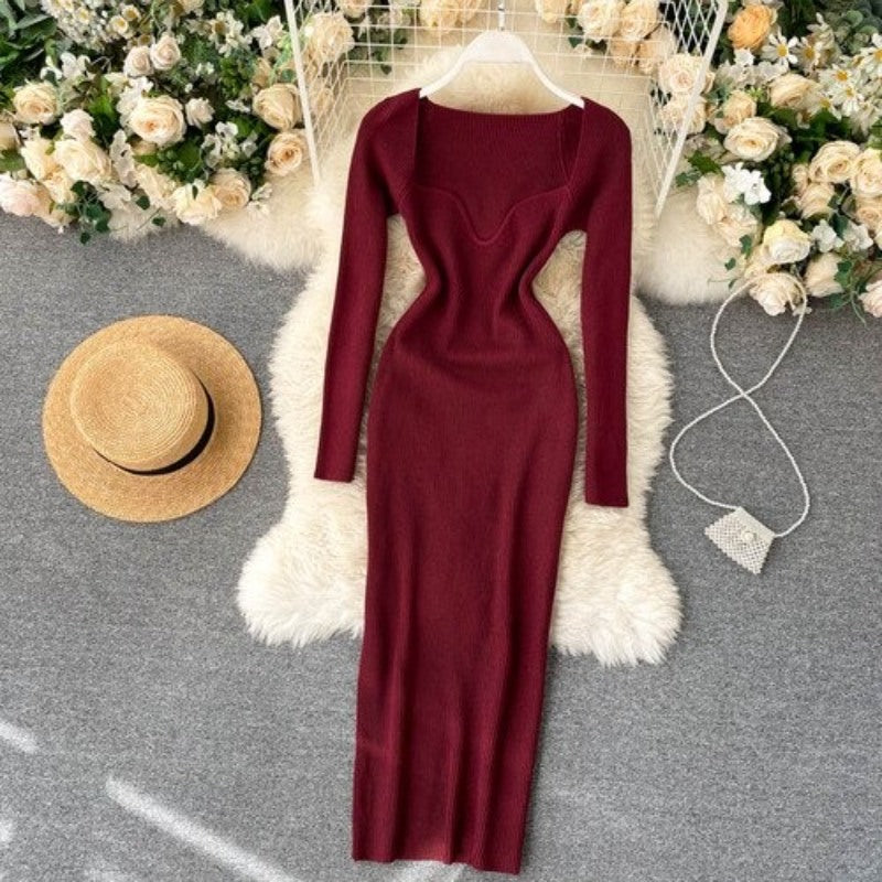 Vintage Elegant Low Neck Dress For Women-Soco Hoodie