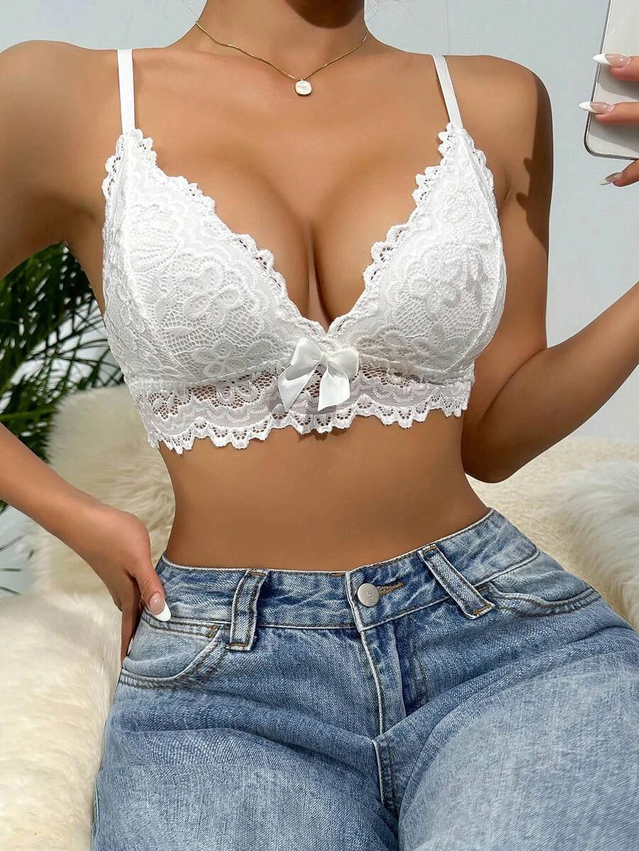 Butterfly Embroidery Mesh Bralette-Soco Hoodie