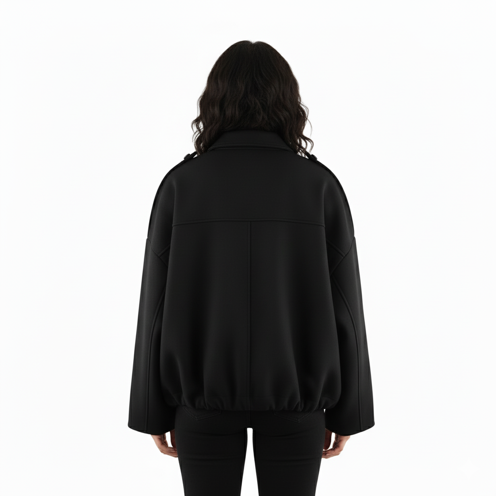 Bomber Jacket With Stylish Long Sleeve Lapel Collar