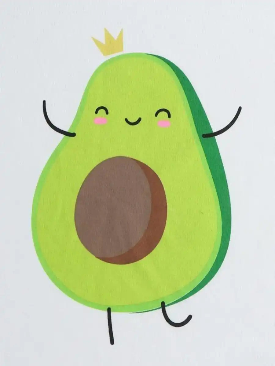 Cartoon Avocado Print Pajama Set-Soco Hoodie