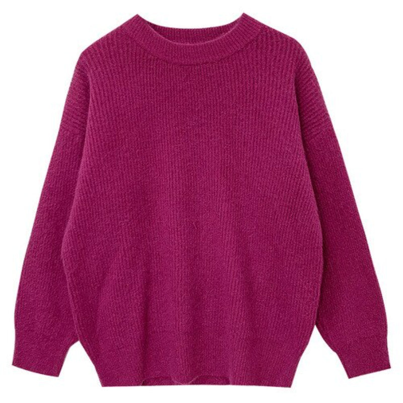 Cashmere Knitted Solid Long-Sleeved Pullover For Women-Soco Hoodie
