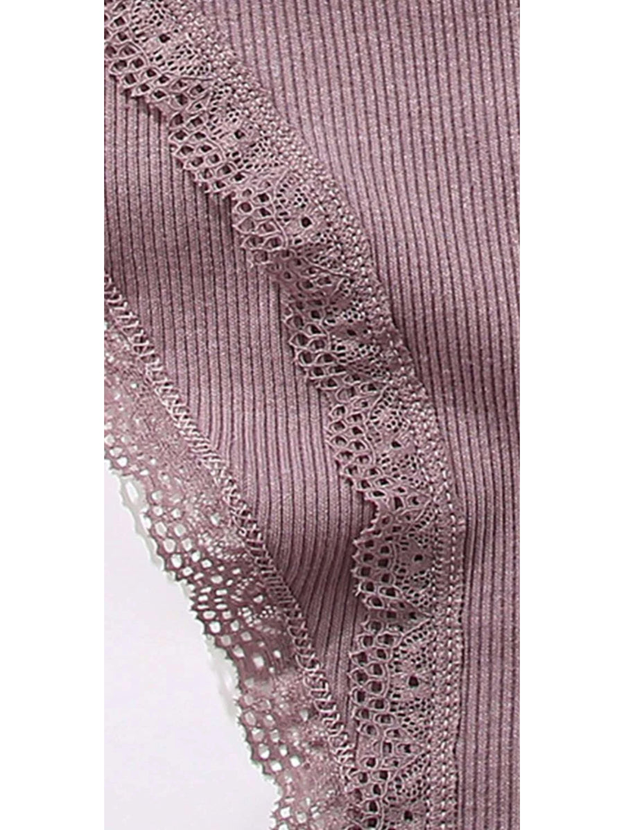 Casual Comfy Lace Trim Thong-Soco Hoodie