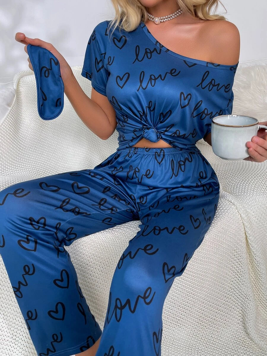 Casual Letter Graphic Three Pieces Set With Cover-Soco Hoodie