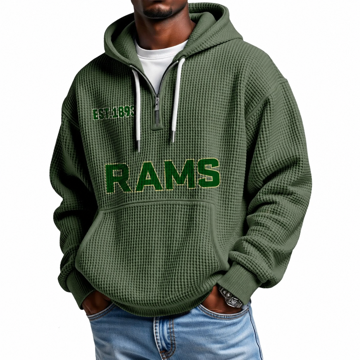 Los Angeles Rams Football Quarter Zip Hoodie