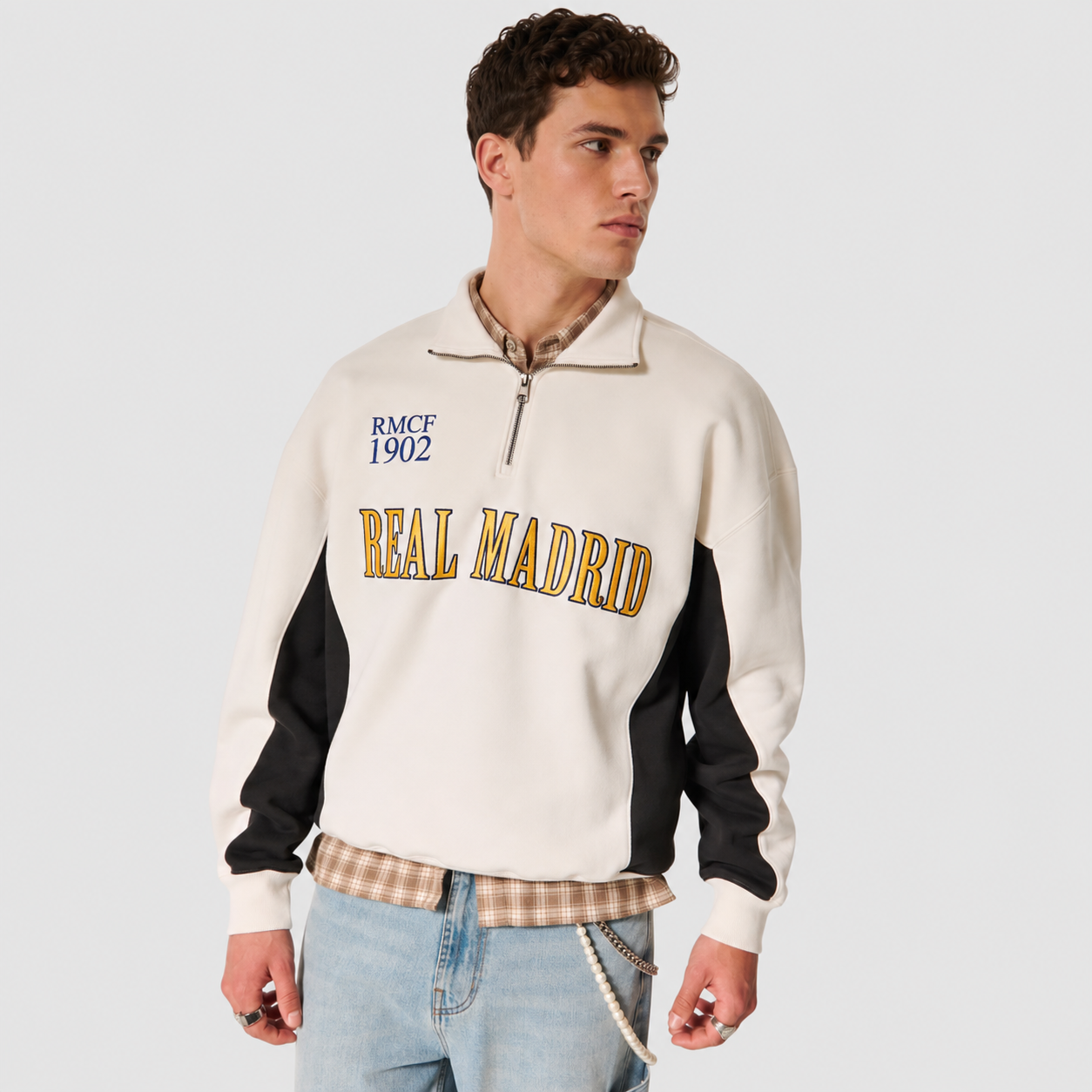 Graphic Quarter Zip Fleece Casual Sweatshirt And Hoodie