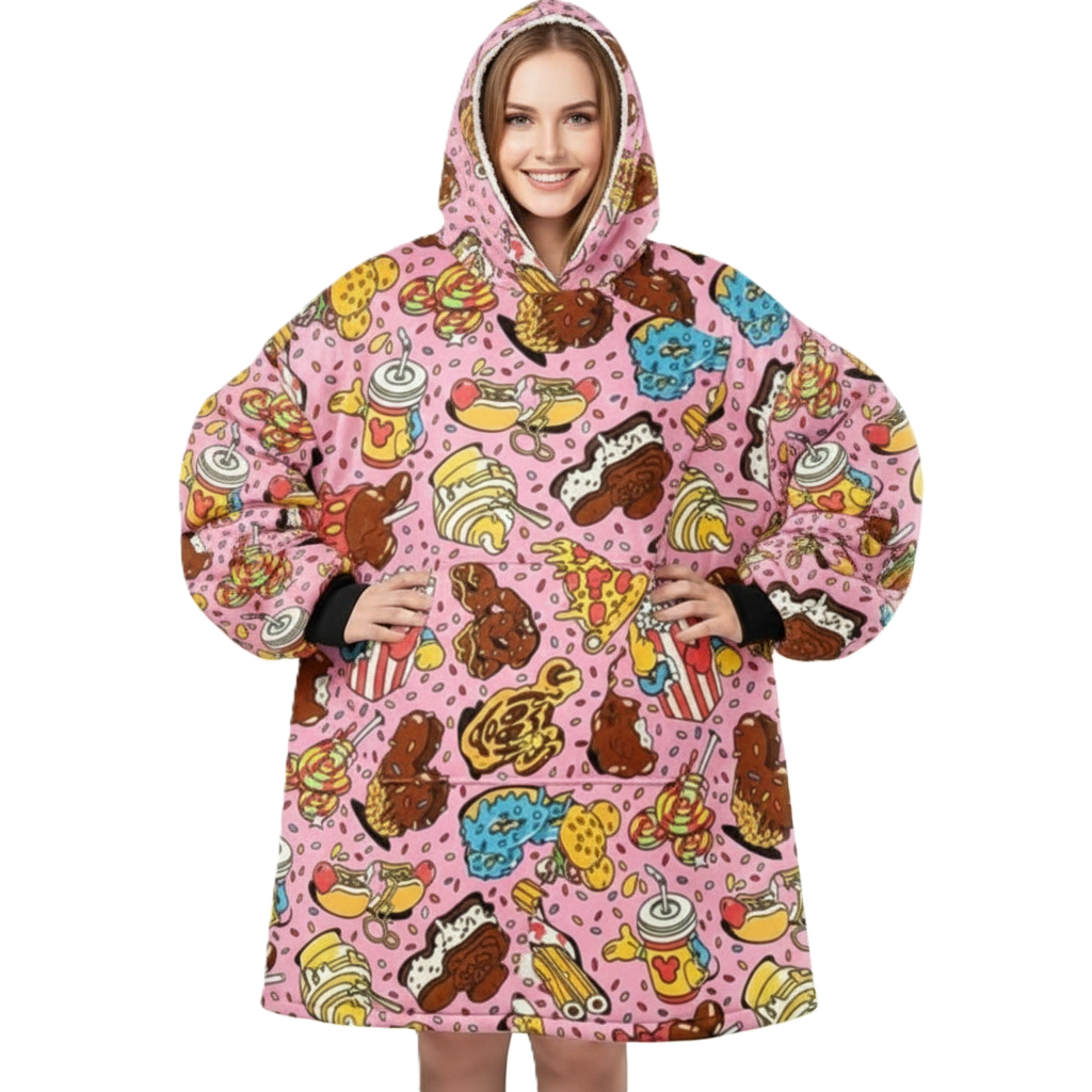 Christmas Themed Fleece Blanket Hoodie For Women